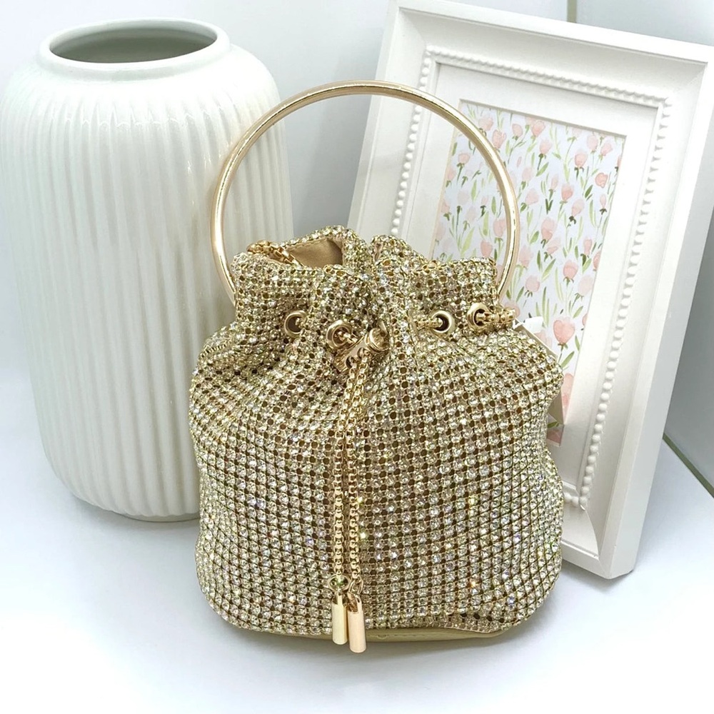 Madison West Gold Beaded Mini Bag